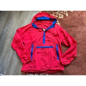 Vintage REI Windbreaker Pullover Red Blue L Large 90s Nylon Lightweight Packable